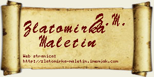 Zlatomirka Maletin vizit kartica